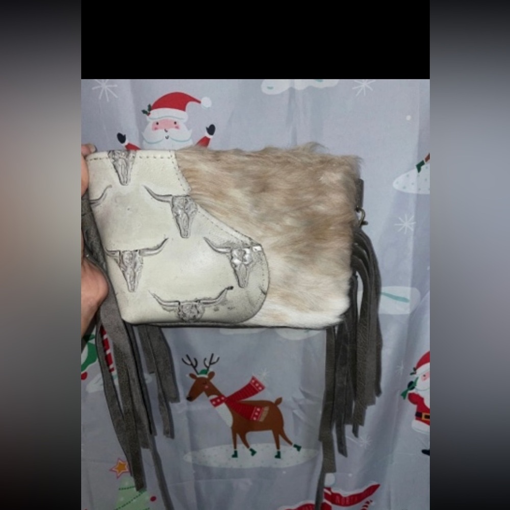 New small cowhide/leather crossbody purse